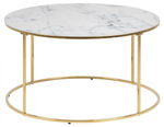 Stolik kawowy Bolton okrągły marmur/złot y