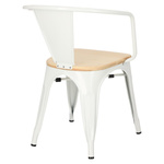 Krzesło Paris Arms Wood białe sosna natu ralna