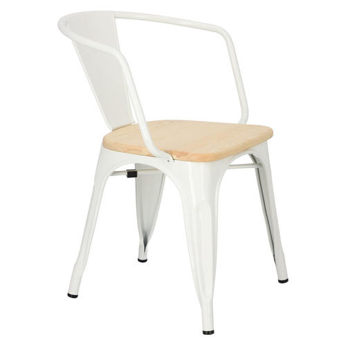 Krzesło Paris Arms Wood białe sosna natu ralna