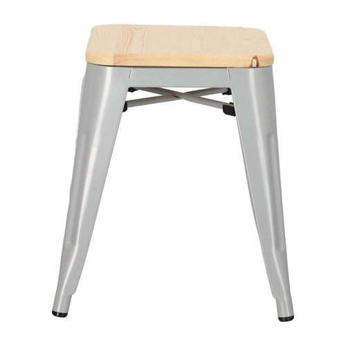 Stołek Paris Wood szary sosna naturalna