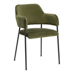 Krzesło Lima welurowe z podłokietnikami   zielone