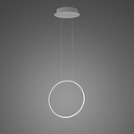 Lampa wisząca Ledowe Okręgi No.1 X 40cm 4k srebrny