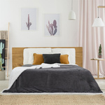 Koc Sherpa szary 180x220cm prążkowany