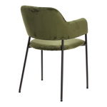 Krzesło Lima welurowe z podłokietnikami   zielone