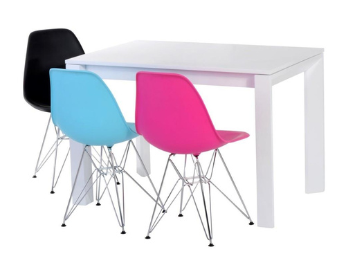 Krzesło P016 PP dark pink, chromowane nogi