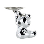 Figurka Miś origami z srebrną tacą        srebrny