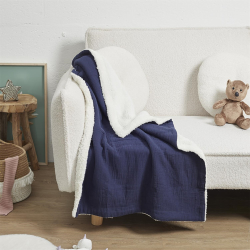 Kocyk dla niemowląt 100x70 cm niebieski