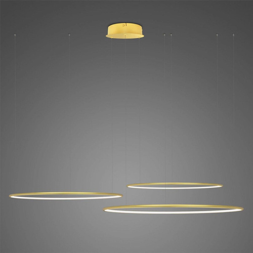 Lampa wisząca Ledowe Okręgi No.3  Φ100 cm in 4k złota ściemnialna  Altavola Design