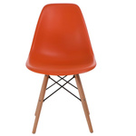 Krzesło P016W PP pomaranczowe, drewniane nogi