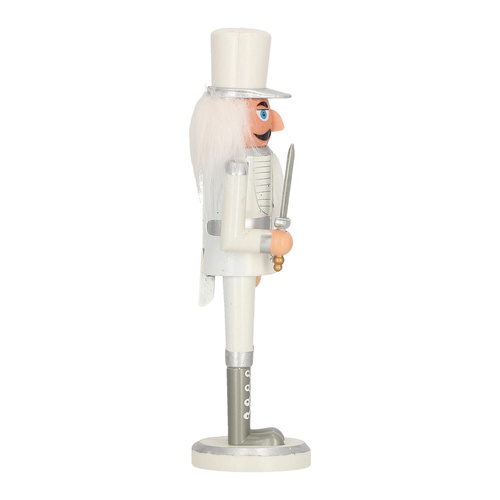 Dziadek do orzechów biały w kapeluszu 28 cm