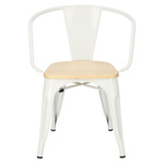Krzesło Paris Arms Wood białe sosna natu ralna