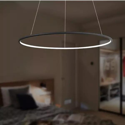 Lampa wisząca Ledowe Okręgi No.1 60cm 4k czarna 