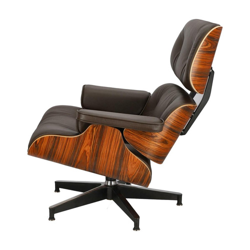 Fotel Vip z podnóżkiem brązowy ciemny/ r osewood