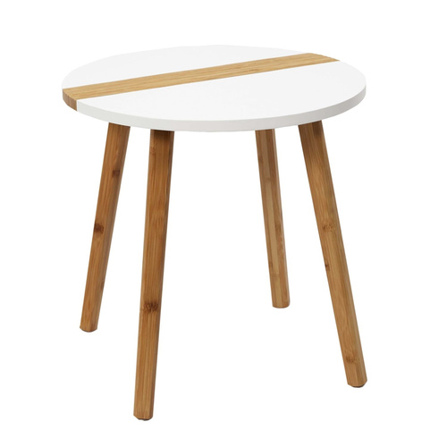 Zestaw 2 stolików kawowych Paraiba  biały/naturalny