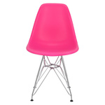 Krzesło P016 PP dark pink, chromowane nogi
