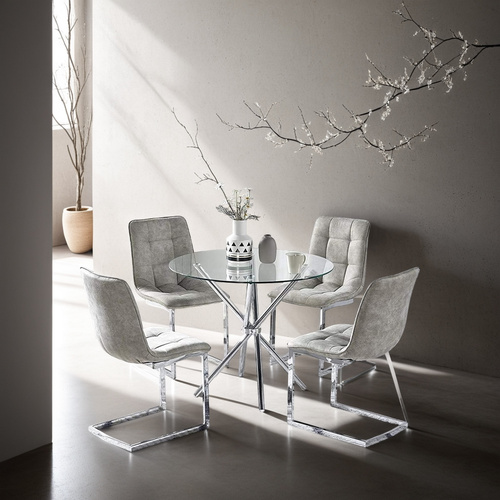 Stół Ufo 80cm transparentny/ chrom