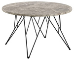 Stolik kawowy Prunus 80cm marmur szary/ czarny