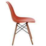 Krzesło P016W PP pomaranczowe, drewniane nogi