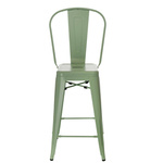 Hoker Paris Back 66cm zielony inspirowany Tolix