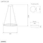 Lampa wisząca Ledowe Okręgi No.1 60cm 4k Różowe Złoto Dali