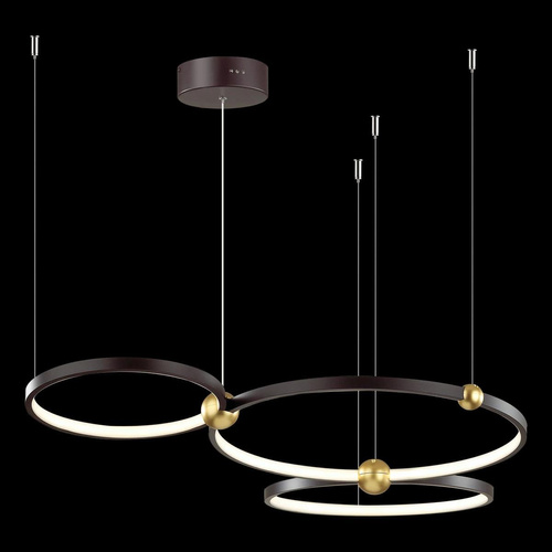 Ledowa Lampa wisząca Aurora No.3 50cm 3k czarna ściemnialna
