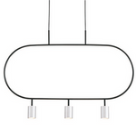 Lampa wisząca 2 punktowa srebrno czarna Luna 3-SL