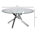 Stolik kawowy Amber 90cm transparentny/   chrom