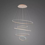 Lampa wisząca Ledowe Okręgi No.5 120cm 4k miedziany Dali