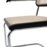 Krzesło VIENNA rattanowo czarne z podłokietnikami