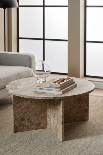 Stolik kawowy Vega okrągły beżowy