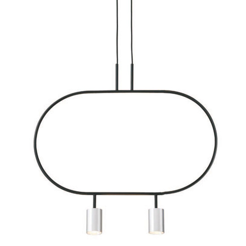 Lampa wisząca 2 punktowa srebrno czarna Luna 2-SL