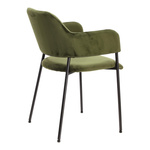 Krzesło Lima welurowe z podłokietnikami   zielone