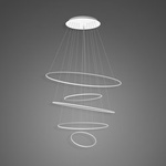 Lampa wisząca Ledowe Okręgi No.5 120cm 4k biała ściemnialna 