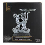 Figurka Miś origami z srebrną tacą        srebrny