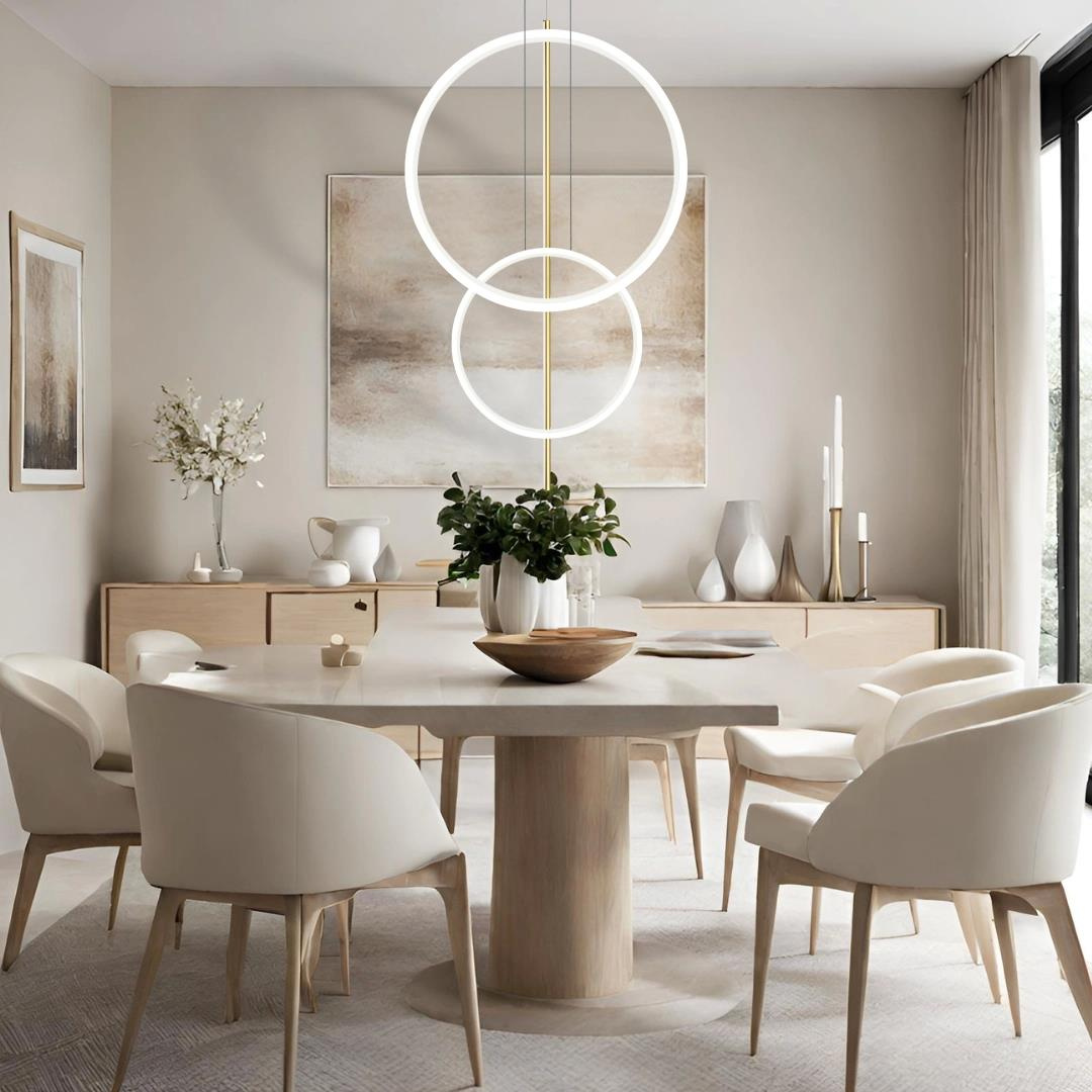 Hängeleuchte Linea No.5 weiß-gold – Innenraumgestaltung