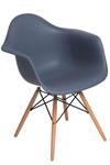 Krzesło P018W PP dark grey, drewniane nogi