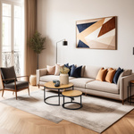 Zestaw 2 stolików Ruth naturalne/czarne