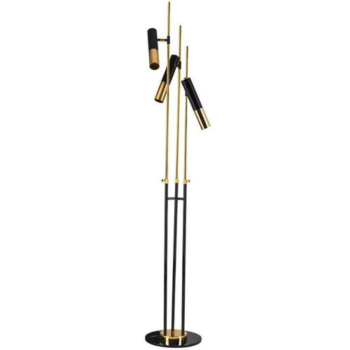 Lampa stojąca GOLDEN PIPE-3 czarno złota 180 cm