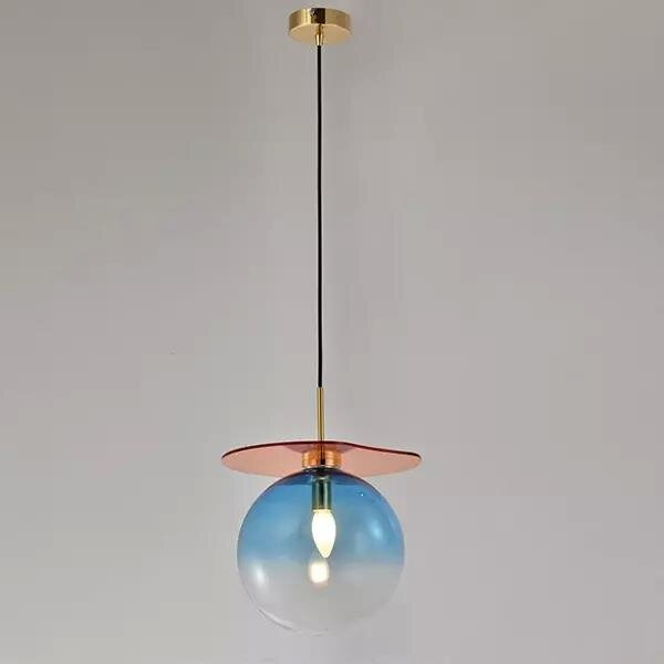 Lampa wisząca MADEMOISELLE niebieska - szklany klosz, nowoczesny design
