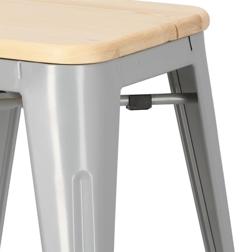 Stołek Paris Wood szary sosna naturalna