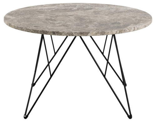 Stolik kawowy Prunus 80cm marmur szary/  czarny