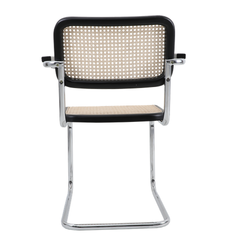 Krzesło VIENNA rattanowo czarne z podłokietnikami