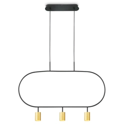 Lampa wisząca 3 punkotwa LED czarno złota Luna 3-GD
