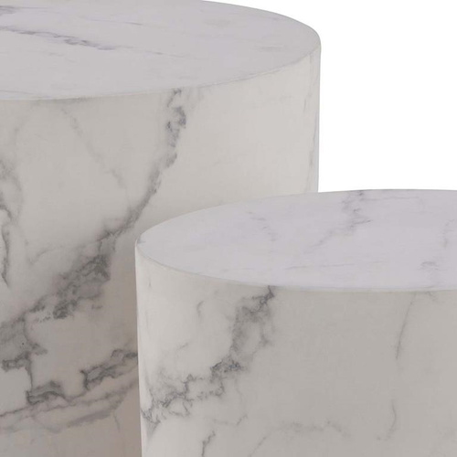 Zestaw stolików kawowych Mice biały       marmur