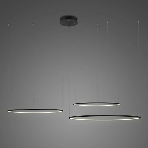 Lampa wisząca Ledowe Okręgi No.3 100cm 4k czarna Dali