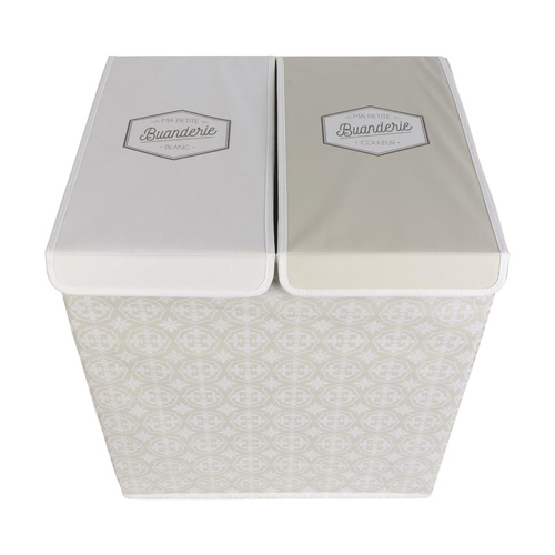 Kosz na pranie podwójny 50x41x57 szary  tkanina