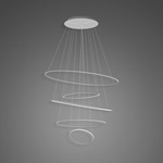 Lampa wisząca Ledowe Okręgi No.5 120cm 4k srebrna ściemnialna 