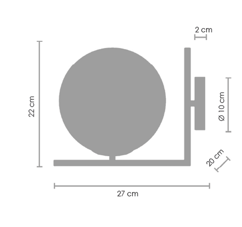 Lampa ścienna SOLARIS czarna 22 cm