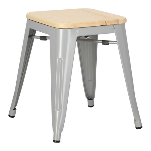 Stołek Paris Wood szary sosna naturalna