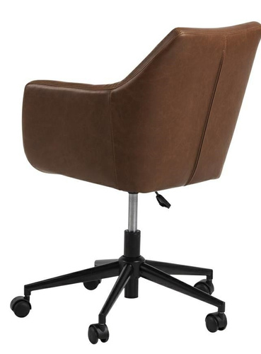 Fotel biurowy na kółkach Nora Vintage br ązowa PU